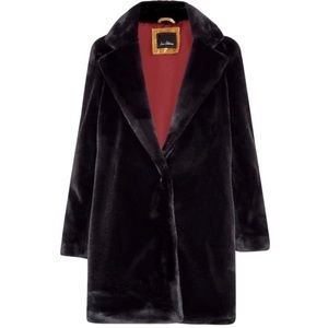 Sam Edelman Faux Fur Notch Collar Coat Size Large